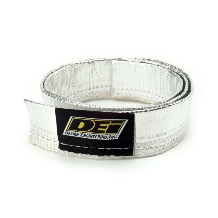 DEI Heat Sheath 3/4in x 3ft - Aluminized Sleeving - Sewn Edge.