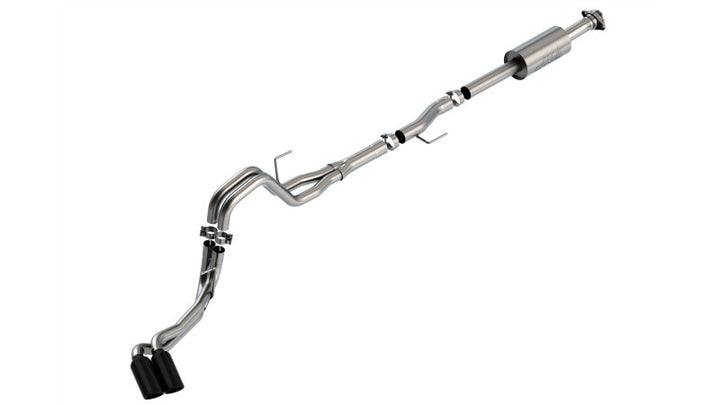Borla Cat-Back Exhaust System S-Type 4in Black Chrome Tips for 2021-2024 Ford F-150 2.7L/3.5L King Ranch Lariat Platinum Limited