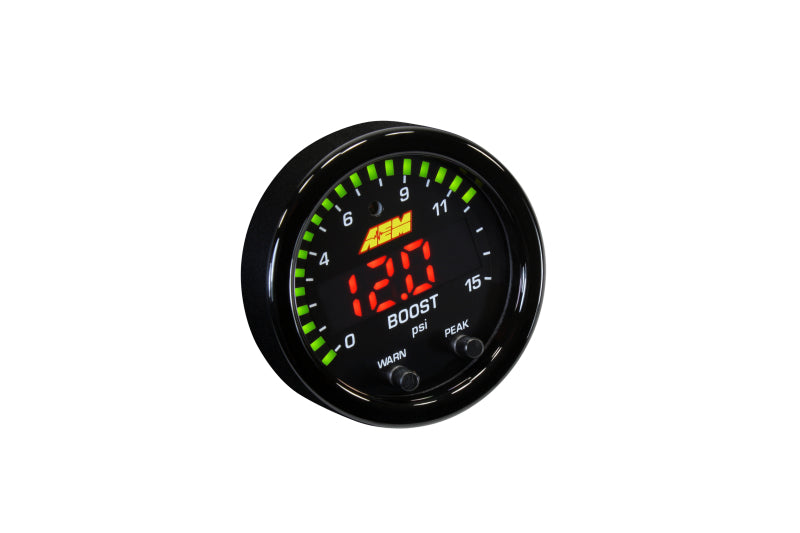 AEM X-Series Pressure Gauge Kit – 0–15 PSI