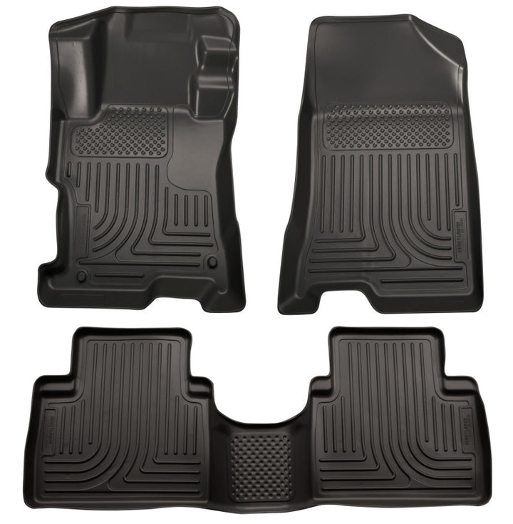Husky Liners WeatherBeater Combo Black Floor Liners for 08-12 Honda Accord 4DR One Piece for 2nd Row