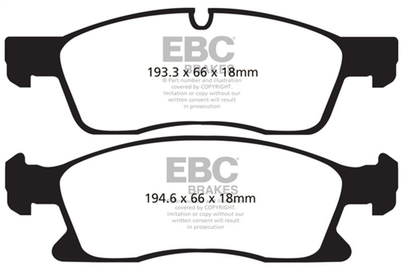 EBC Greenstuff Front Brake Pads for 11+ Dodge Durango 3.6 - OneFastShop