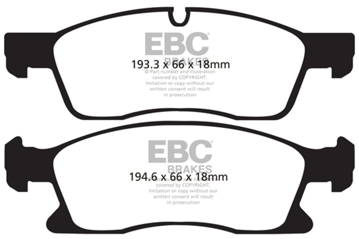 EBC Greenstuff Front Brake Pads for 11+ Dodge Durango 3.6 - OneFastShop