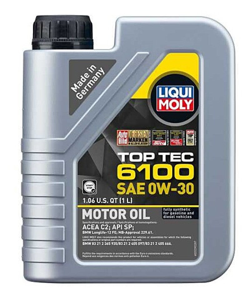 LIQUI MOLY 1L Top Tec 6100 Motor Oil SAE 0W30 for BMW Genesis Hyundai Kia