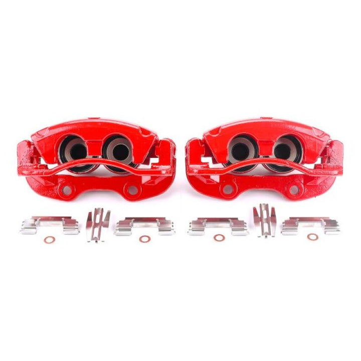 PowerStop Rear Red Calipers with Brackets for 02-06 Cadillac Escalade - Complete Pair - OneFastShop