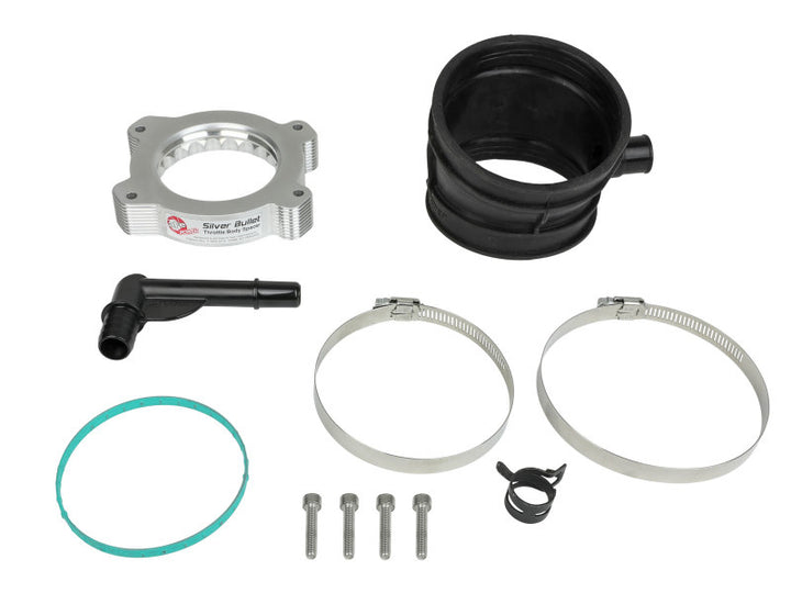 aFe 2020 Vette C8 Silver Bullet Aluminum Throttle Body Spacer with Factory Intake Only – Silver