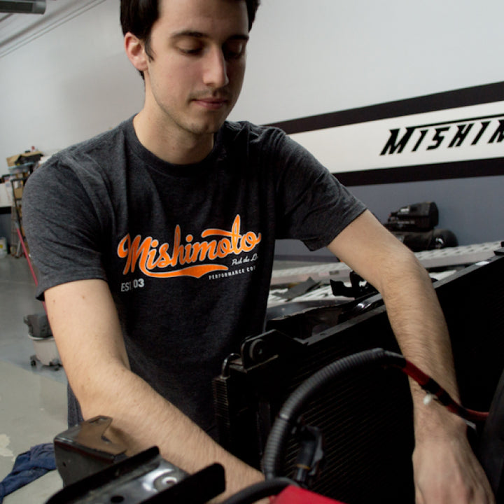 Mishimoto Athletic Script Heather Gray T Shirt Small - OneFastShop