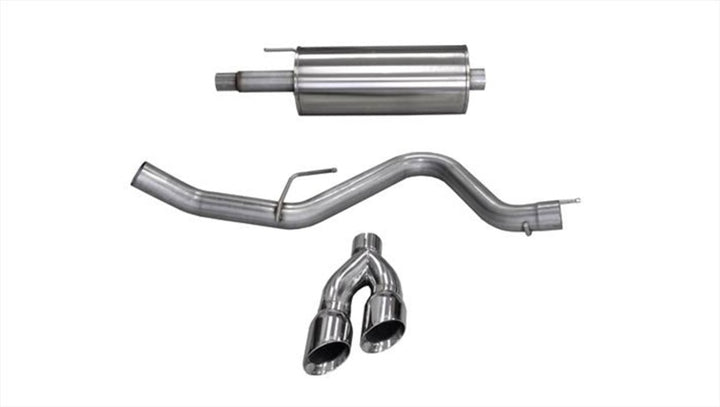 Corsa Polished Sport Single Side Dual 4in Tips CB Exhaust for 15-20 Ford F-150 5.0L V8 - OneFastShop