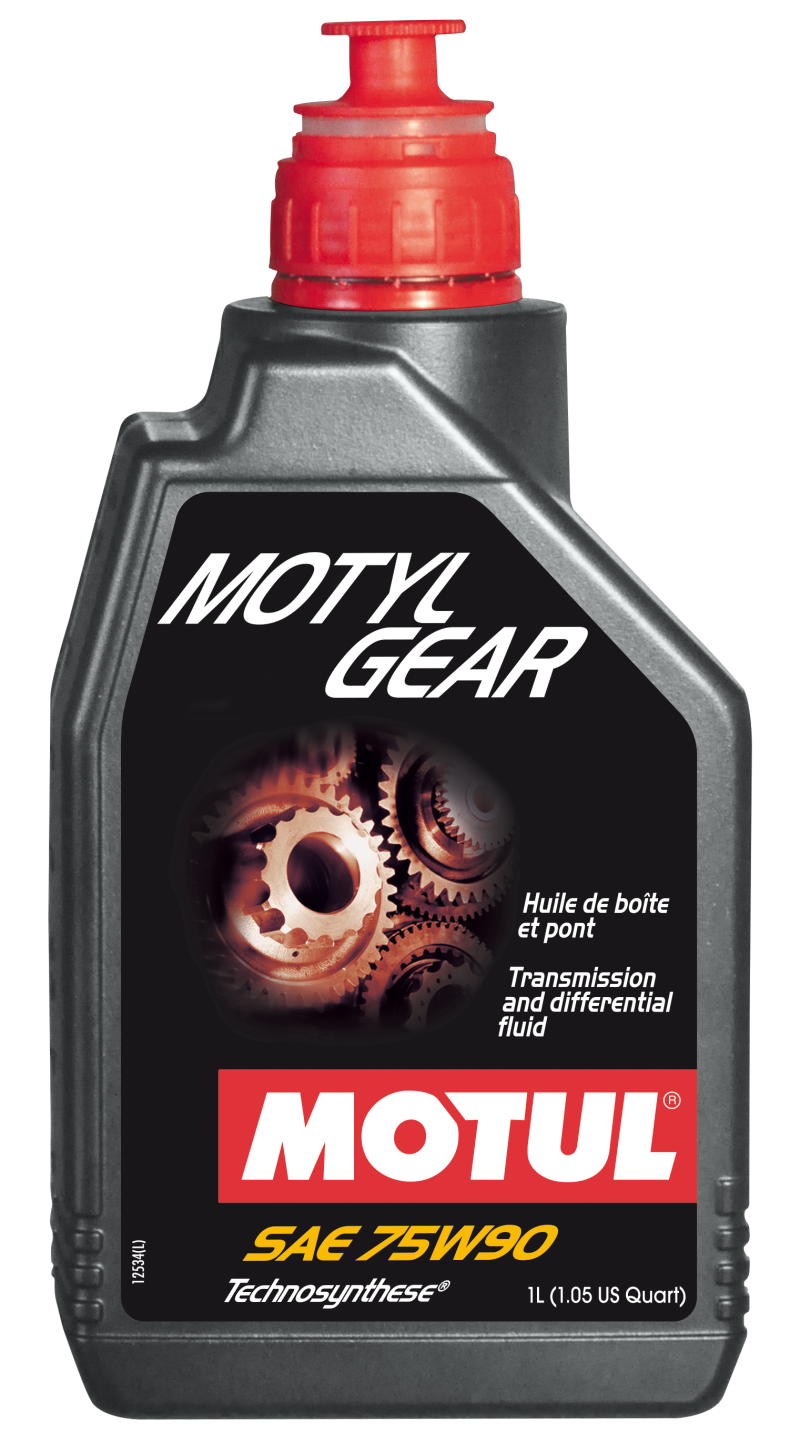 Motul MOTYLGEAR 75W90 Gear Oil 1L - Technosynthese, API GL-4 / GL-5 - 12 Pack