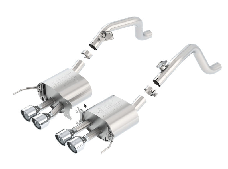 Borla Atak Rear Section Exhaust with Quad Rd RL Tips for Chevy Corvette C7 14-15 - OneFastShop