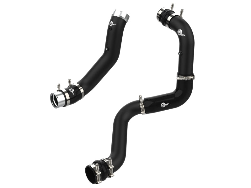 AFe BladeRunner Black 3in Aluminum Charge Pipe Kit for GM Diesel Trucks V8-6.6L - Fits 20-21 Silverado 2500 HD & 3500 HD, Sierra 2500 HD & 3500 HD