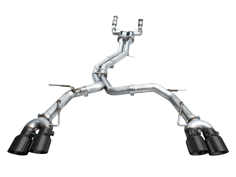 AWE Tuning Track Edition Exhaust - Audi C8 S6/S7 2.9T V6 AWD - Diamond Black Tips