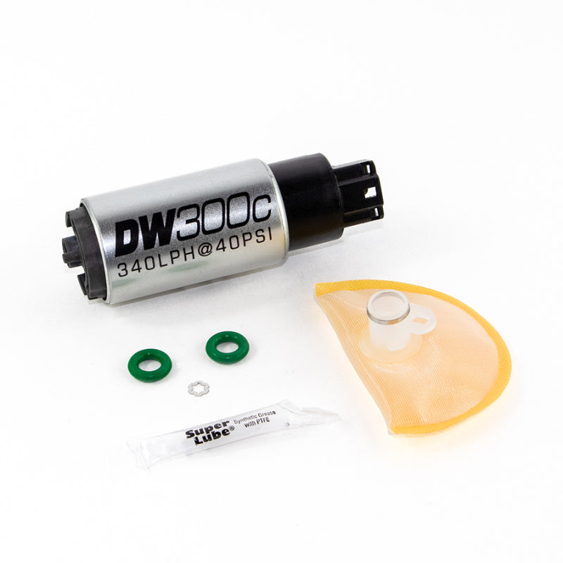 DeatschWerks 340lph DW300C Compact Fuel Pump for 06-11 Honda Civic Set Up Kit w/o Mounting Clips - OneFastShop