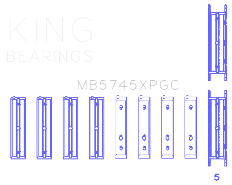 King Engine Bearings pMaxKote Performance Main Bearing Set Size STD for Subaru FA20 Toyota 4U-GSE Compatibility