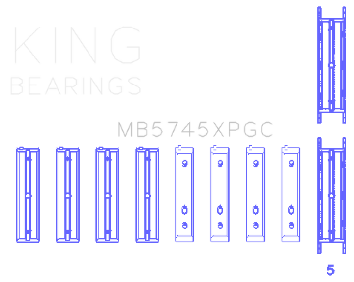 King Engine Bearings pMaxKote Performance Main Bearing Set Size STD for Subaru FA20 Toyota 4U-GSE Compatibility