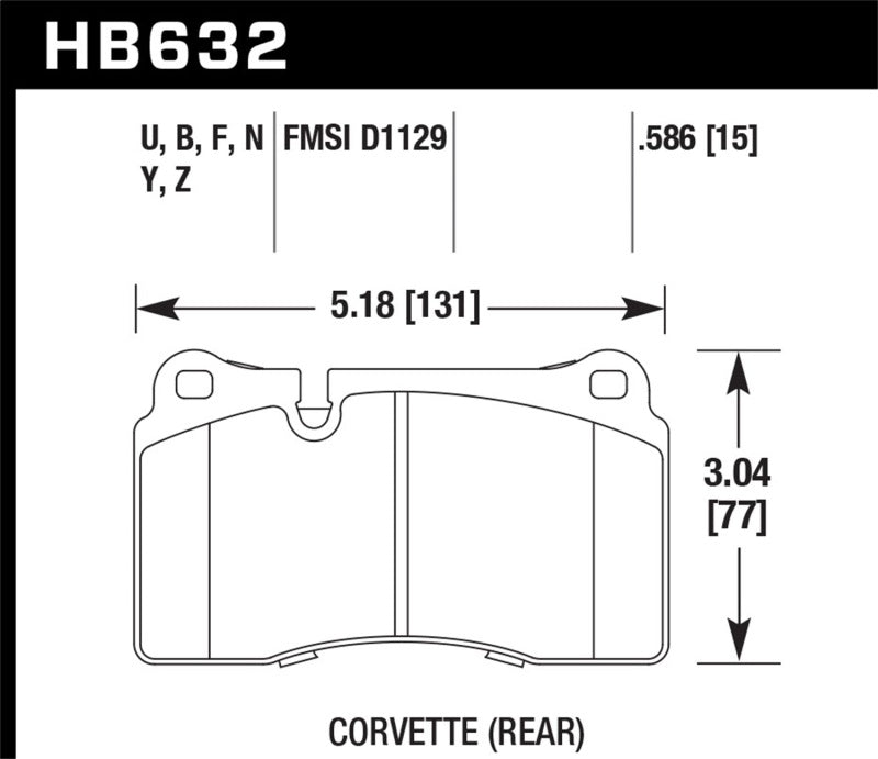 Hawk Performance HPS 5.0 Brake Pads - Rear VW Touareg, Chevrolet Corvette, Aston Martin DB9 (2005-2018)