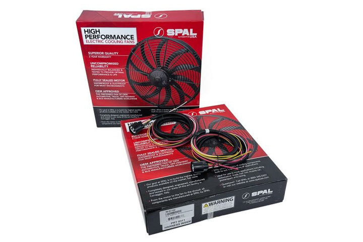 CSF Motorsport Radiator With Shroud - 14in SPAL Brushless Fans - Harnesses