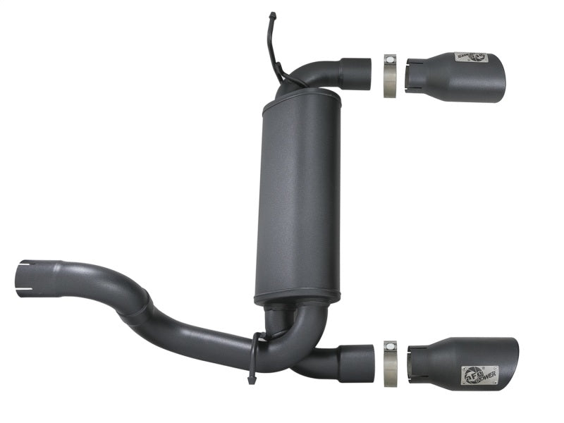 aFe Rebel Series Axle-Back Exhaust 2.5in 409 SS Black Tips - 2018+ Jeep Wrangler (JL) V6 3.6L