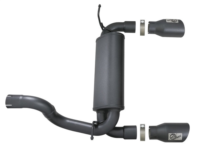aFe Rebel Series Axle-Back Exhaust 2.5in 409 SS Black Tips - 2018+ Jeep Wrangler (JL) V6 3.6L