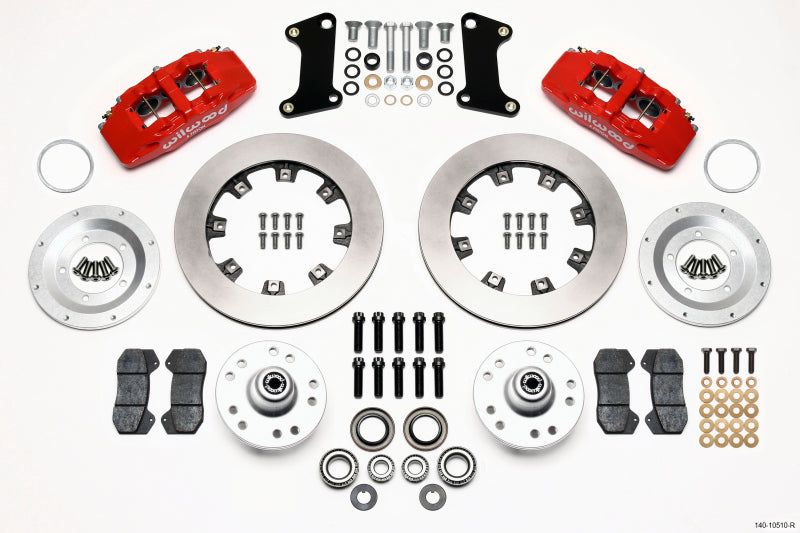 Wilwood Dynapro 6 Front Hub Kit 12.19in Drilled Red 67-69 Camaro Line Kit Needed - OneFastShop