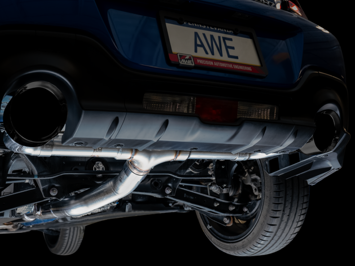 AWE Subaru BRZ / Toyota GR86 / Toyota 86 Track Edition Cat-Back Exhaust- Diamond Black Tips.