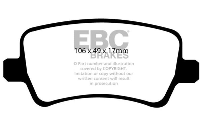 EBC Yellowstuff Rear Brake Pads - Volvo XC60, S60, V60 2006-2021