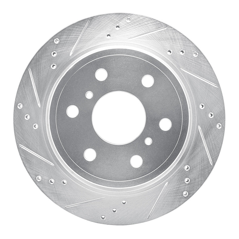 R1 07-20 Cadillac Escalade EXT Rear Left Drilled and Slotted Silver Brake Rotor