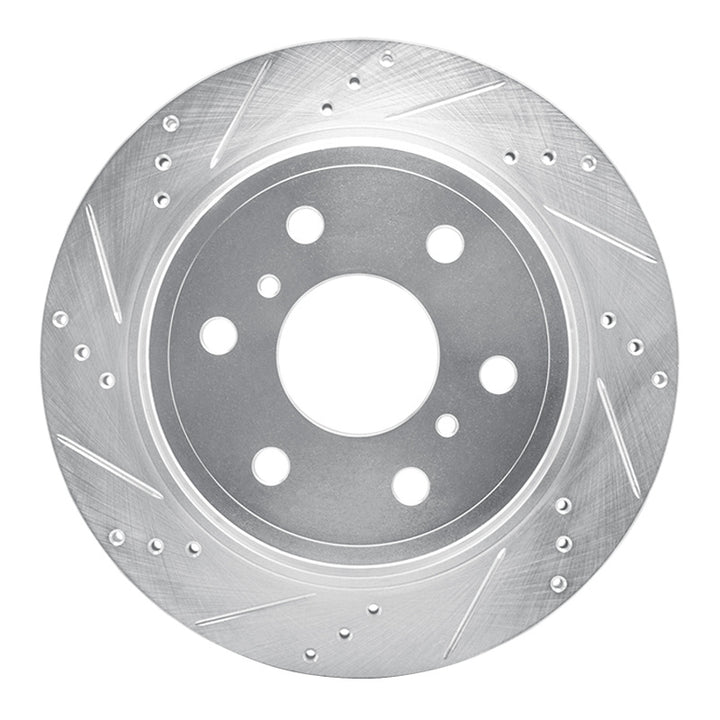 R1 07-20 Cadillac Escalade EXT Rear Left Drilled and Slotted Silver Brake Rotor