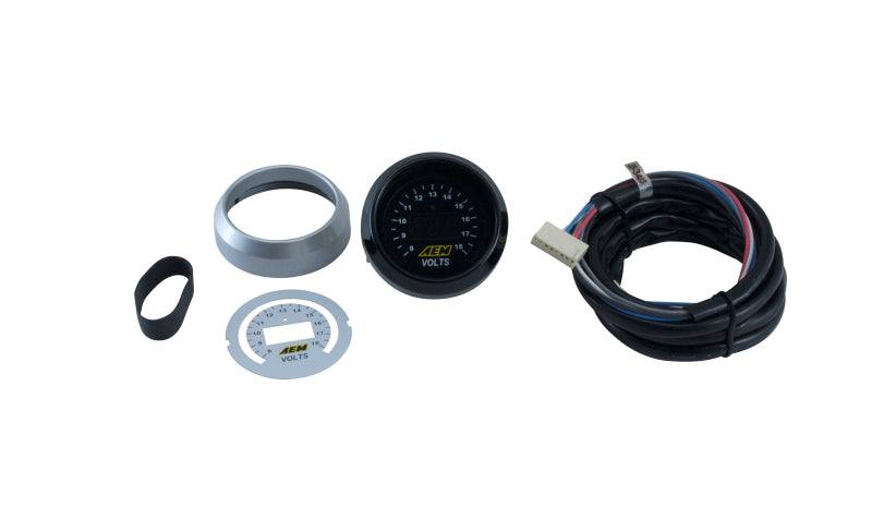AEM 52mm Digital Voltmeter Gauge - 8-18V