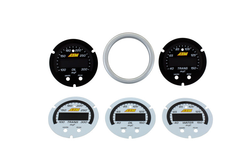 AEM X-Series Temperature Gauge Accessory Kit - Silver Bezel
