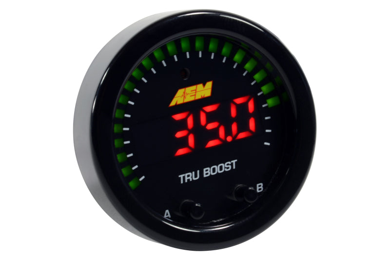 AEM X-Series Tru-Boost Controller Gauge - 80 PSIg Internal MAP + Solenoid