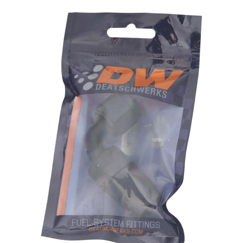 DeatschWerks 6AN Female Swivel 90-Degree Hose End CPE - Anodized Matte Black, image 2