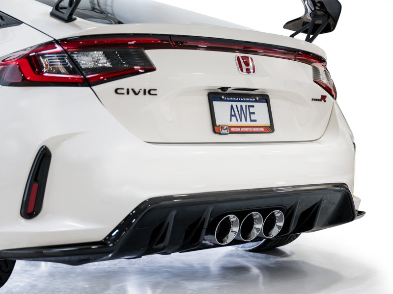 AWE Tuning Track Edition Exhaust with Triple Chrome Silver Tips for 2023 Honda Civic Type R - OneFastShop