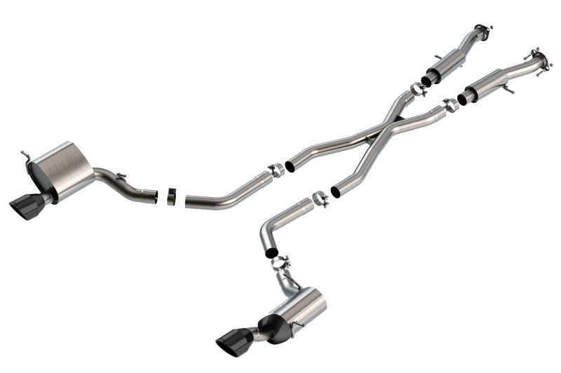 Borla ATAK Cat-Back Exhaust System - Black Tips T-304SS for 15-21 Jeep Grand Cherokee SRT 6.4L V8 AWD - OneFastShop