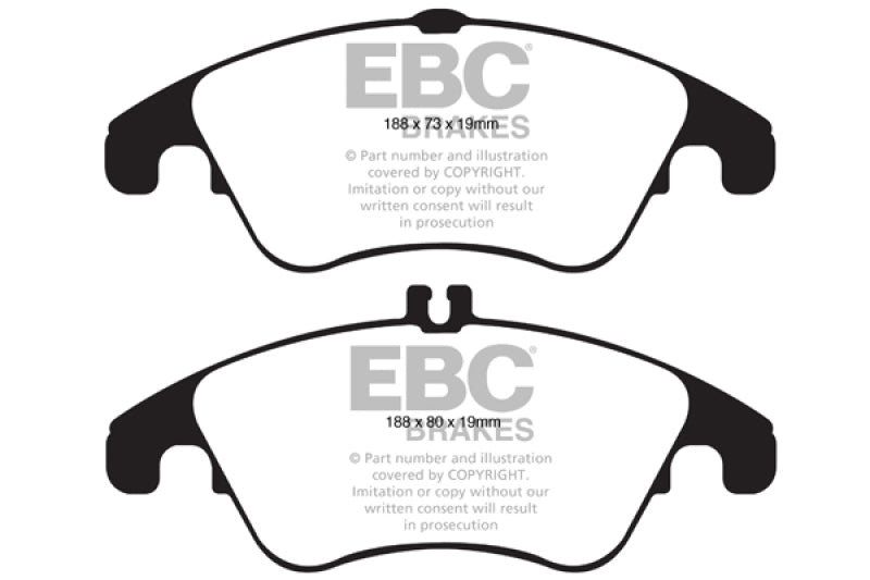 EBC Redstuff Front Brake Pads for 2012-2015 Mercedes-Benz C250 Coupe 1.8 Turbo Sport Edition