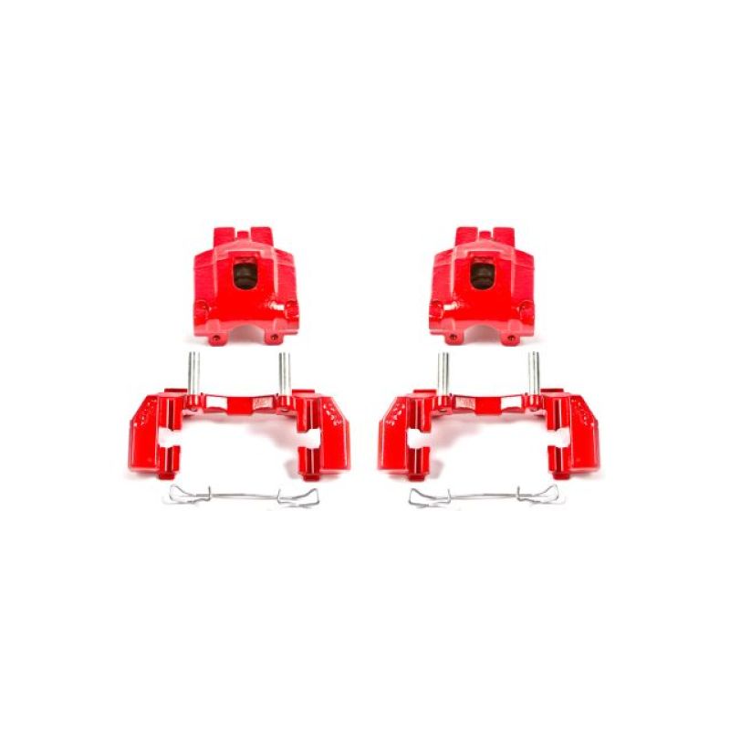 PowerStop Rear Brake Calipers with Brackets - Jeep Grand Cherokee 1999-2004 - Red - Pair