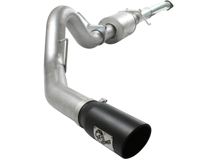 aFe Atlas 4in Aluminized Steel Cat-Back Exhaust - Ford F-150 3.5L EcoBoost 2011-2014 - 304 Stainless Black Tip