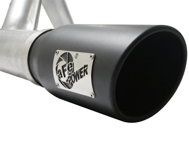 aFe Atlas 4in Aluminized Steel Cat-Back Exhaust - Ford F-150 3.5L EcoBoost 2011-2014 - 304 Stainless Black Tip, view 5