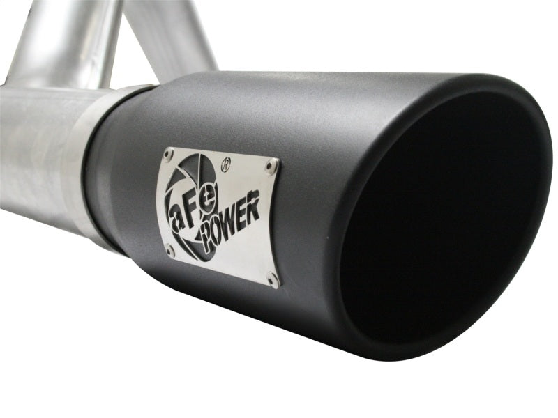 aFe Atlas 4in Aluminized Steel Cat-Back Exhaust - Ford F-150 3.5L EcoBoost 2011-2014 - 304 Stainless Black Tip, view 5