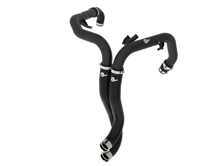 aFe BladeRunner 2-1/4in Aluminum Hot Charge Pipe - Ford Bronco Raptor 2022-2025 - Wrinkle Black