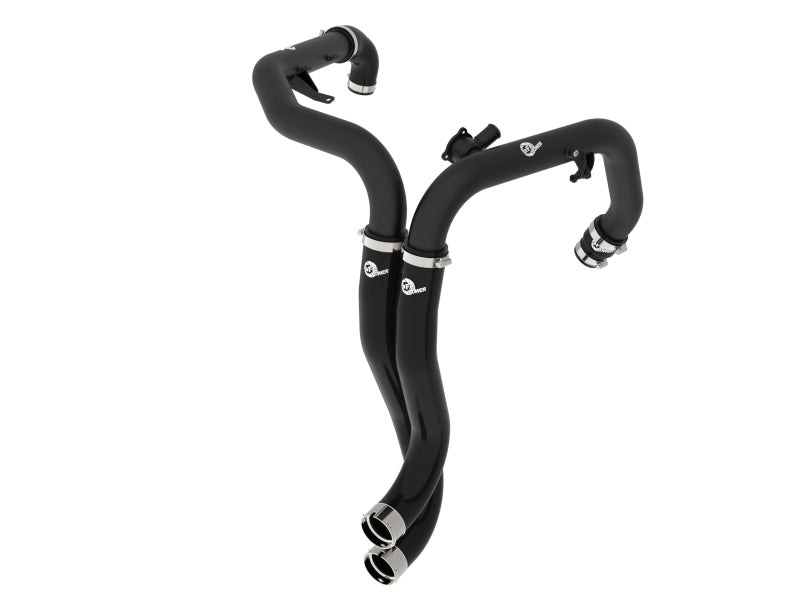 aFe BladeRunner 2-1/4in Aluminum Hot Charge Pipe - Ford Bronco Raptor 2022-2025 - Wrinkle Black