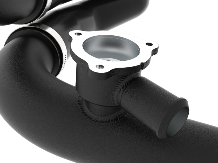 aFe BladeRunner 2-1/4in Aluminum Hot Charge Pipe - Ford Bronco Raptor 2022-2025 - Wrinkle Black, view 3