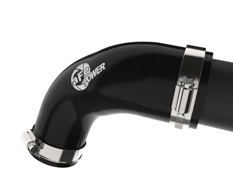 aFe BladeRunner 2-1/4in Aluminum Hot Charge Pipe - Ford Bronco Raptor 2022-2025 - Wrinkle Black, view 4
