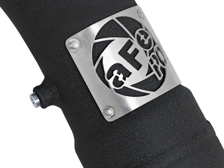aFe BladeRunner 3.5in to 3in Aluminum Cold-Side Intercooler Tube - Ford F-150 Raptor 2017-2020 3.5L EcoBoost - Black, view 2