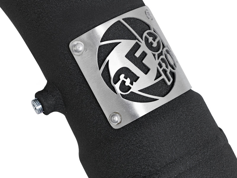 aFe BladeRunner 3.5in to 3in Aluminum Cold-Side Intercooler Tube - Ford F-150 Raptor 2017-2020 3.5L EcoBoost - Black, view 2