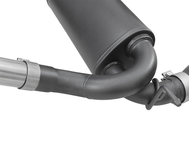 aFe Rebel Series 2.5in 409 Stainless Steel Cat-Back Exhaust - Jeep Wrangler (JK) 3.6L / 3.8L 2007-2018 - Black Tips, view 8