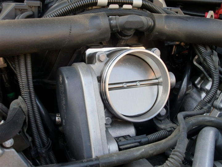 aFe Silver Bullet Throttle Body Spacer - BMW 545i, 550i, 650i, 750i, X5 4.4L / 4.8L V8 (2000-2010) - Black, view 2