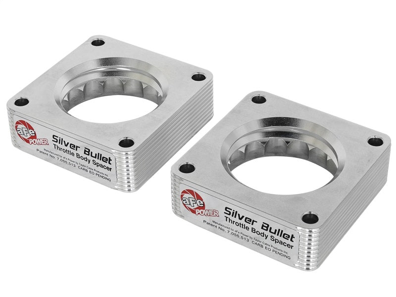 aFe Silver Bullet Throttle Body Spacer - Nissan 370Z / Infiniti G37 / Q50 / Q60 3.7L (VQ37VHR) 2008-2020 - Pair