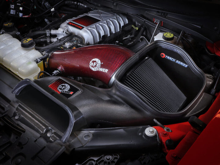 aFe Track Series Carbon Fiber Pro 5R Cold Air Intake System - Ford F-150 Raptor R 5.2L Supercharged 2023-2025 - Red, view 2