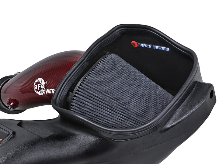 aFe Track Series Carbon Fiber Pro 5R Cold Air Intake System - Ford F-150 Raptor R 5.2L Supercharged 2023-2025 - Red, view 3
