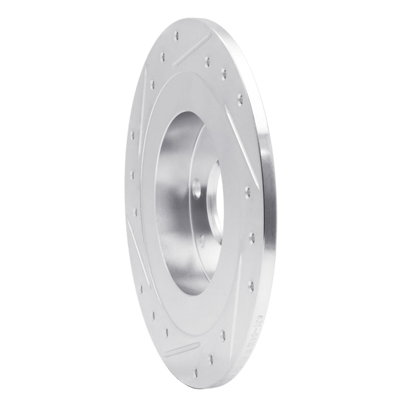 R1 Concepts Rear Right Drilled & Slotted Brake Rotor - Mazda Miata / Ford Escort 1990-2003 - Silver, image 5